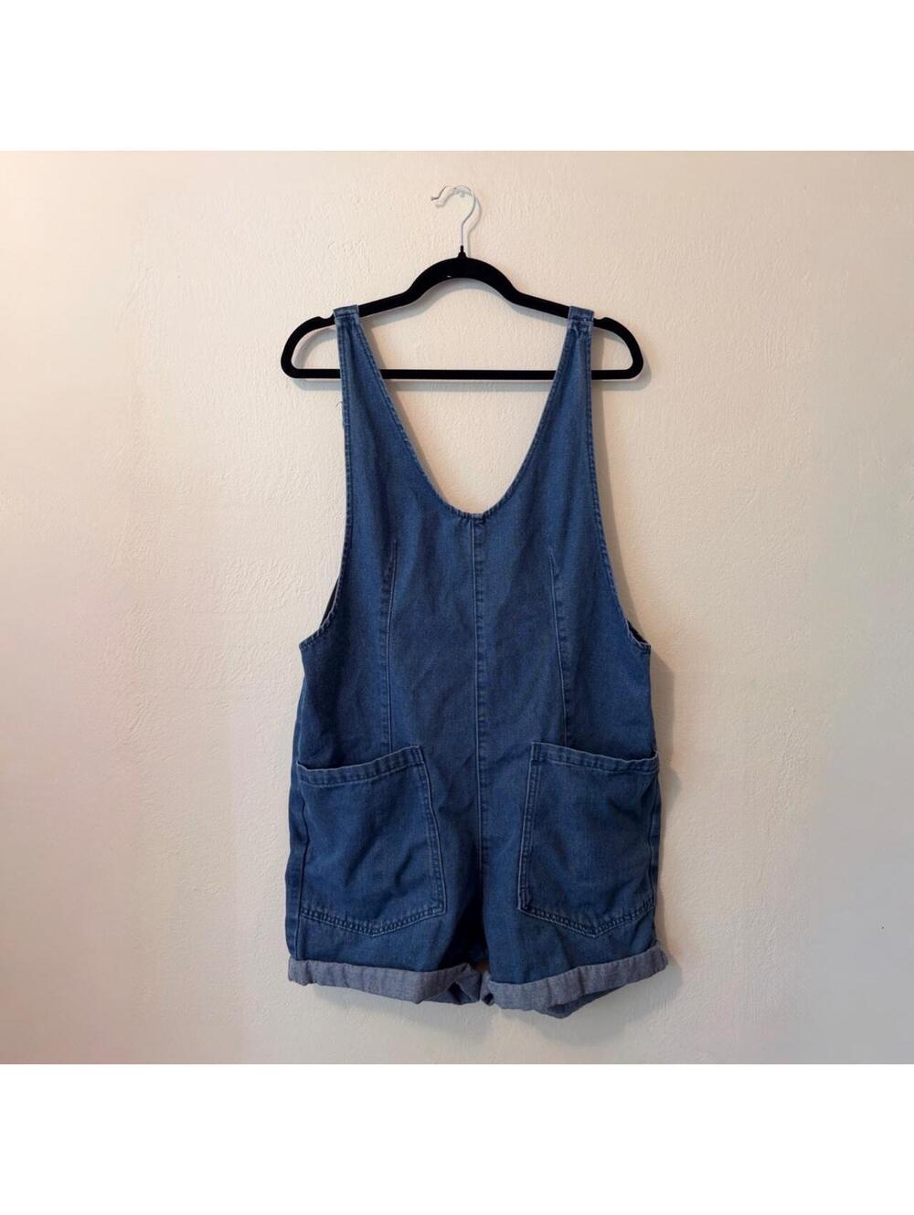 Oversized Denim Overall Shorts